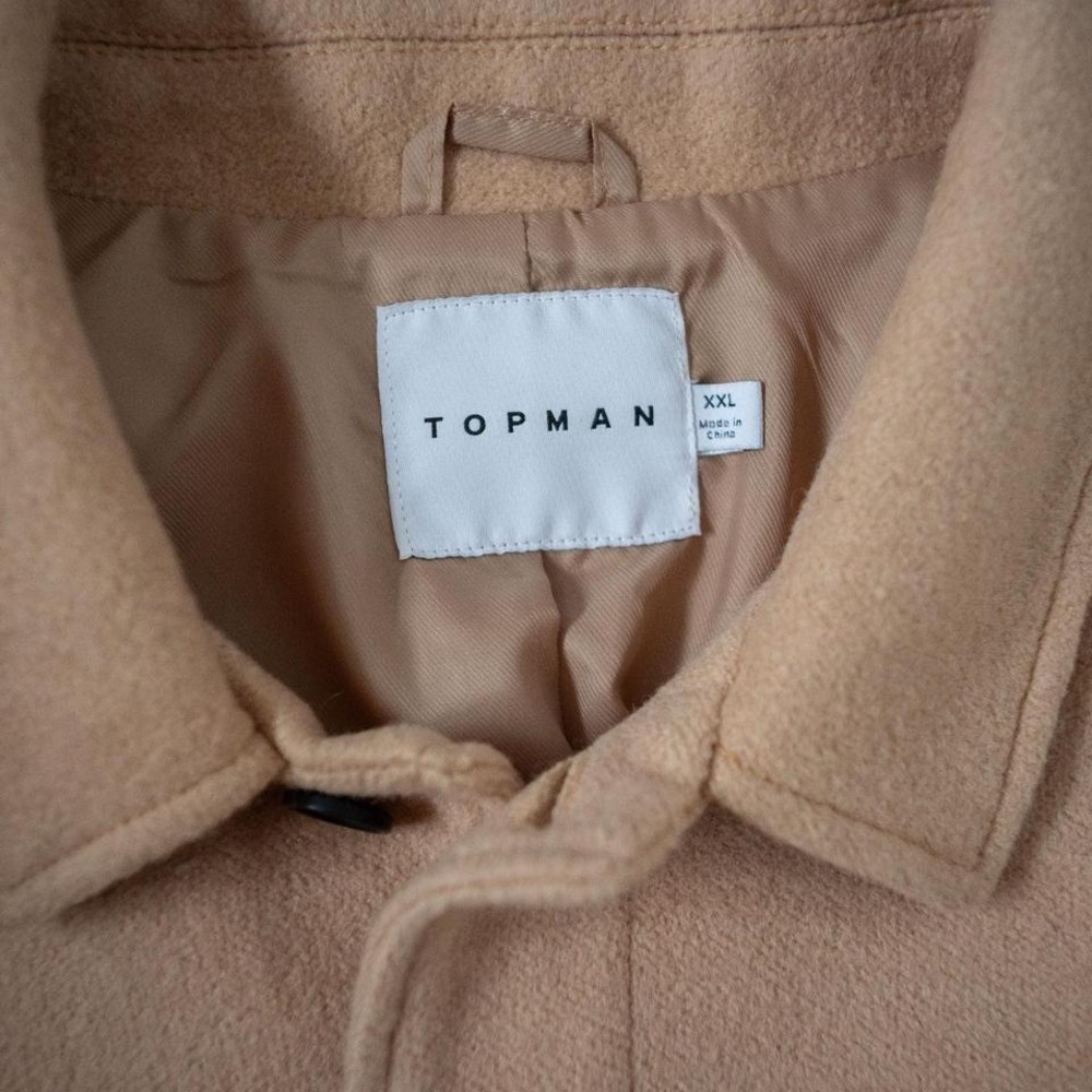 Topman Camel Button Down Coat - image 3